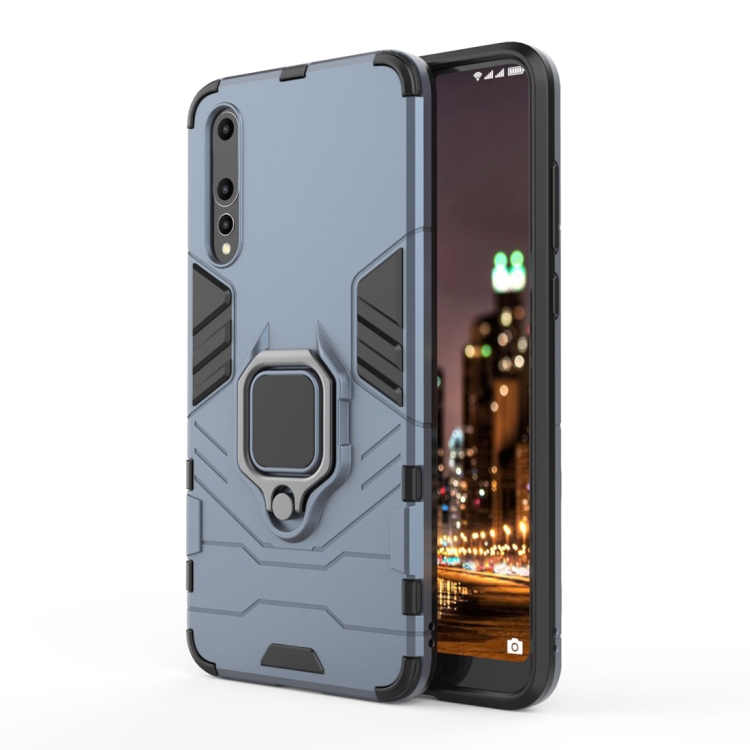 

PC + TPU Shockproof Protective Case for Huawei P20 Pro, with Magnetic Ring Holder (Navy Blue)