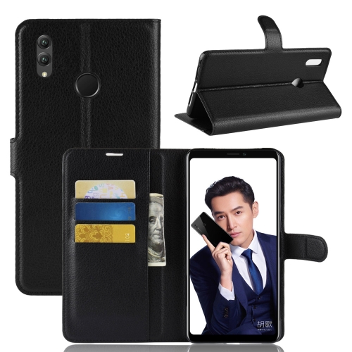 

Litchi Texture Horizontal Flip Leather Case for Huawei Honor Note 10, with Wallet & Holder & Card Slots (Black)