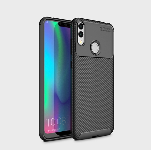 

Carbon Fiber Texture Shockproof TPU Case for Huawei Honor 8C (Black)