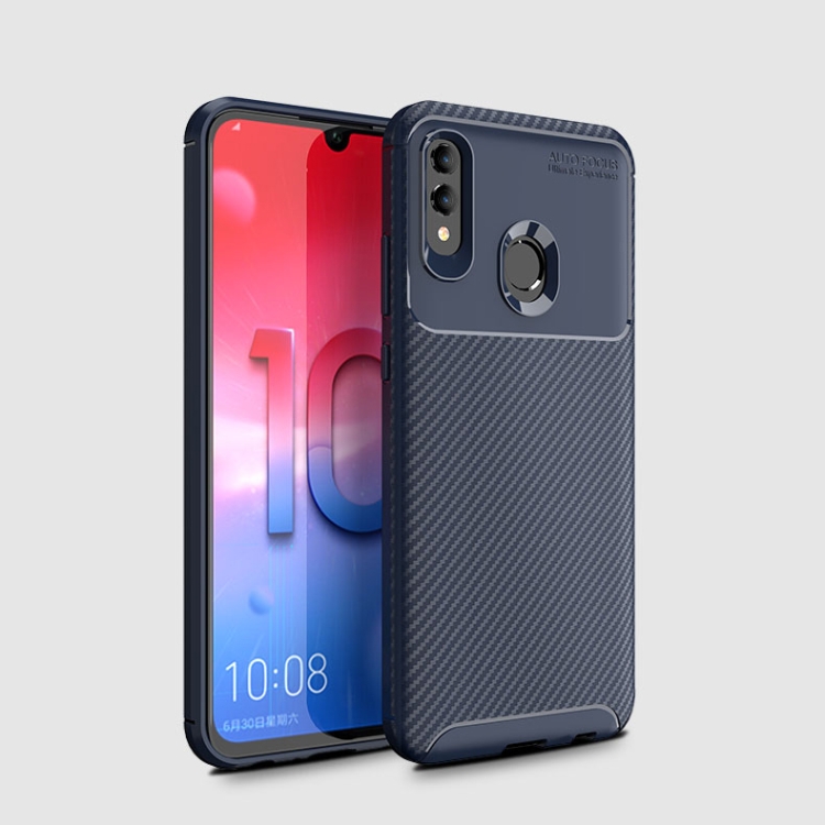 

Carbon Fiber Texture Shockproof TPU Case for Huawei Honor 10 Lite (Blue)