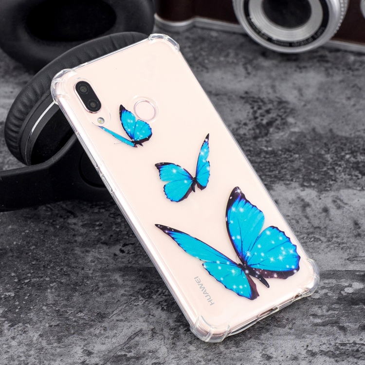 

Blue Butterfly Pattern Oil Embossed TPU Case for Huawei P20 Lite / Nova 3e