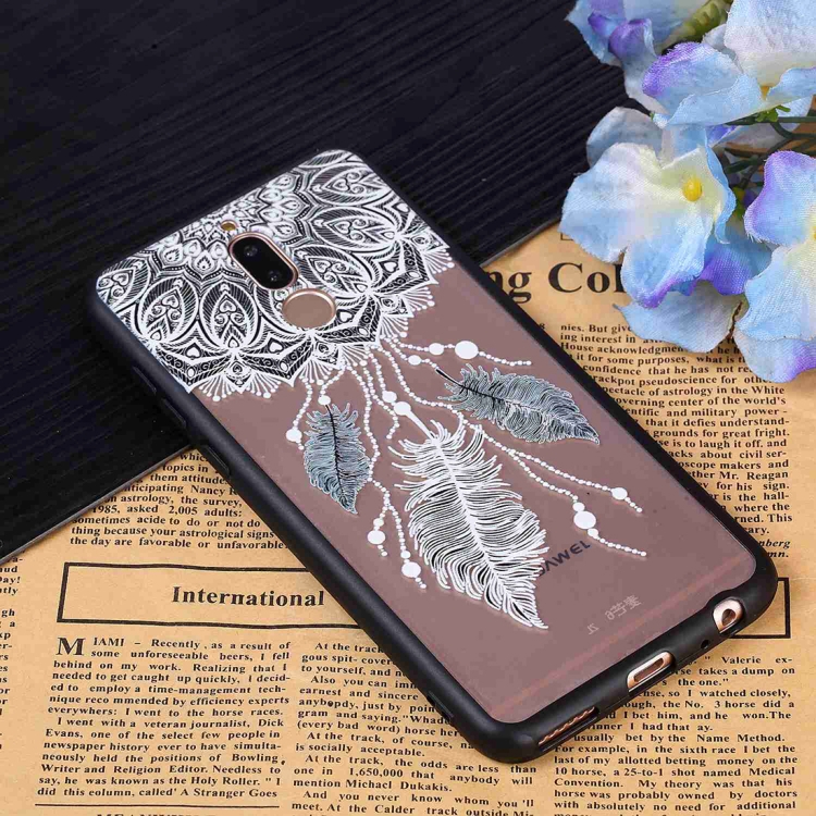

For Huawei Mate 10 Lite Feather Pattern TPU + PC Full Coverage Protective Back Case