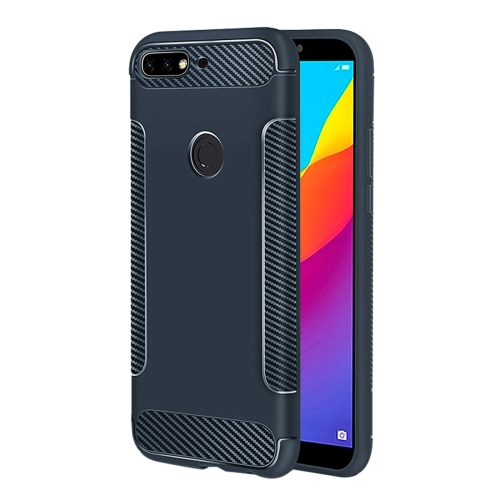 

Carbon Fiber Anti-slip TPU Protective Case for Huawei Y7 Prime (2018) (Navy Blue)