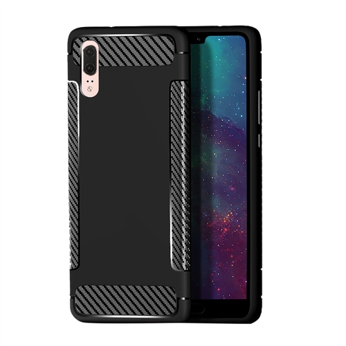 

Carbon Fiber Anti-slip TPU Protective Case for Huawei P20 Pro (Black)