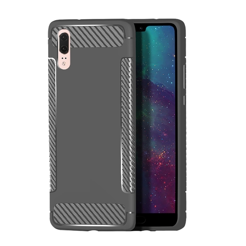 

Carbon Fiber Anti-slip TPU Protective Case for Huawei P20 Pro (Grey)