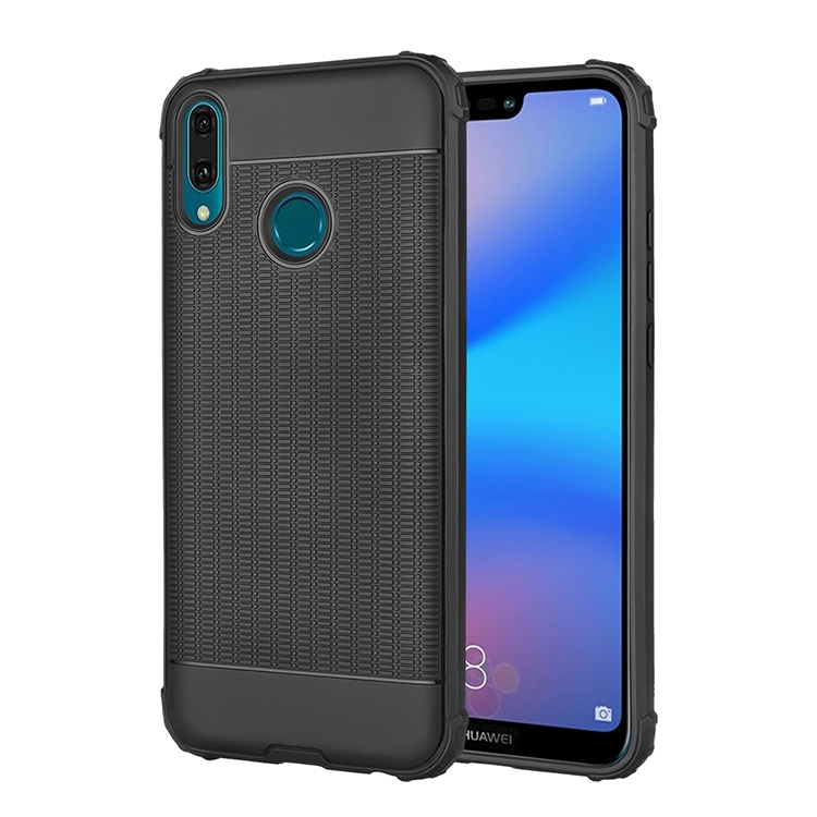

Cube Texture Shockproof TPU Case for Huawei Y9 (2019)(Black)