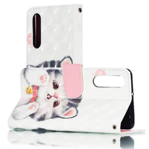 

3D Jingle Cat Pattern Horizontal Flip PU Leather Case for Huawei P30, with Holder & Card Slots & Wallet & Photo Frame