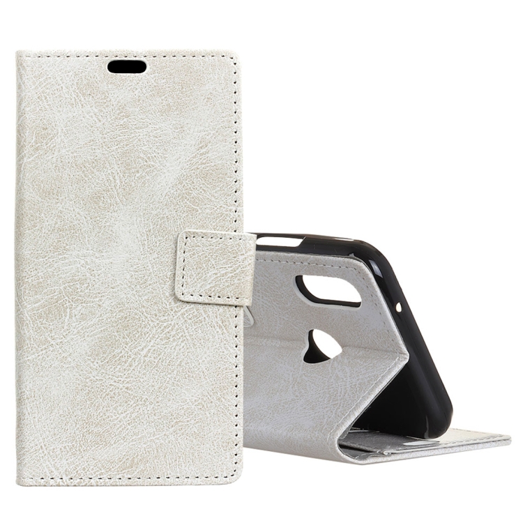 

Retro Crazy Horse Texture Horizontal Flip Leather Case for Huawei Honor 10 Lite / P Smart 2019, with Holder & Card Slots & Photo Frame(White)