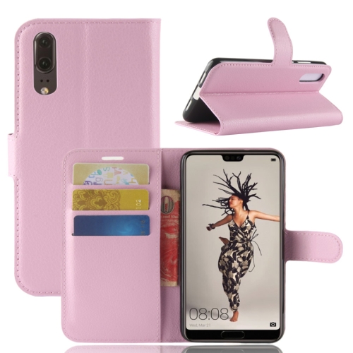 

For Huawei P20 PU + TPU Litchi Texture Horizontal Flip Leather Case with Wallet & Holder & Card Slots (Pink)