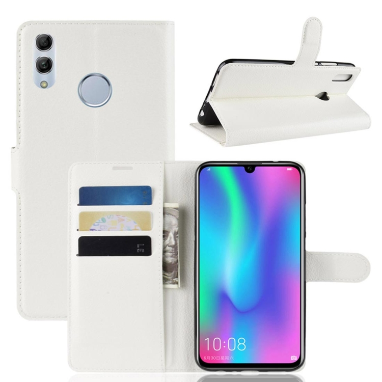

PU + TPU Litchi Texture Horizontal Flip Leather Case with Wallet & Holder & Card Slots for Huawei Honor 10 Lite(White)