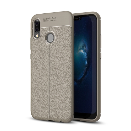 

For Huawei P20 Lite Litchi Texture Soft TPU Protective Back Cover Case (Grey)