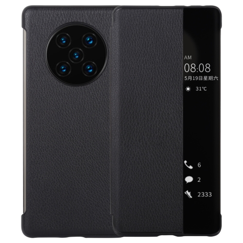 

For Huawei Mate 40 Pro PU Leather Horizontal Flip Case, with Caller ID Display & Sleep / Wake-up Function(Black)