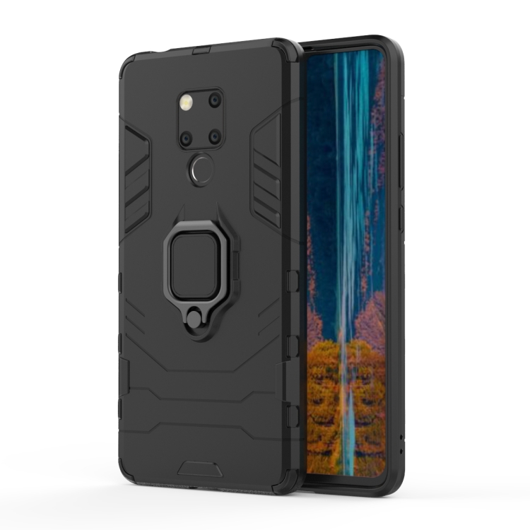 

PC + TPU Shockproof Protective Case for Huawei Mate 20 X, with Magnetic Ring Holder(Black)