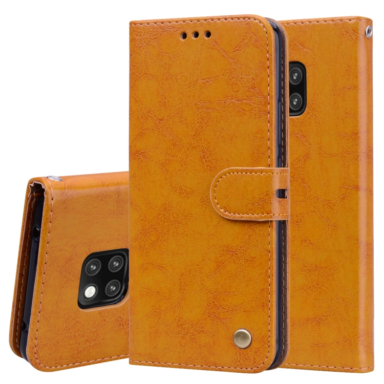 

Business Style Oil Wax Texture Horizontal Flip Leather Case for Huawei Mate 20 Pro, with Holder & Card Slots & Wallet (Brown)
