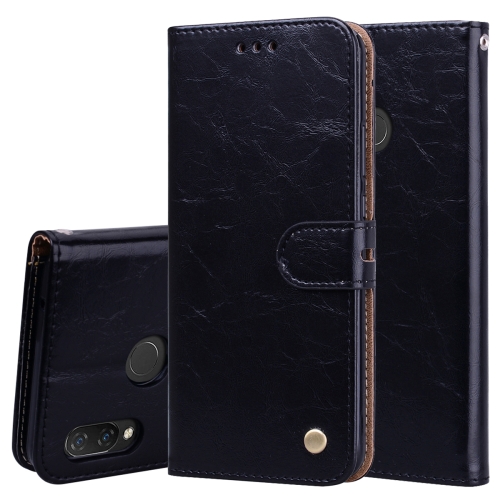 

Business Style Oil Wax Texture Horizontal Flip Leather Case for Huawei Nova 3i & P smart Plus, with Holder & Card Slots & Wallet(Black)