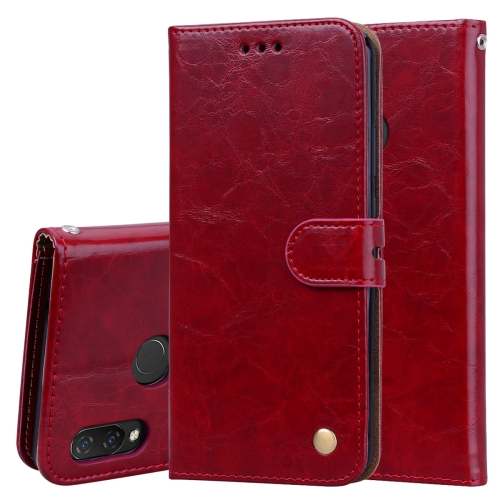 

Business Style Oil Wax Texture Horizontal Flip Leather Case for Huawei Nova 3i & P smart Plus, with Holder & Card Slots & Wallet(Red)