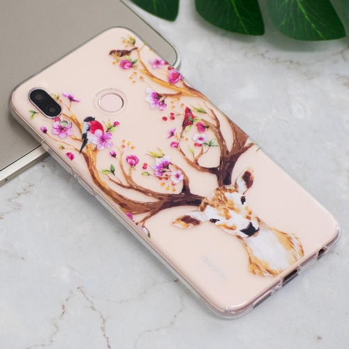 

For Huawei P20 Lite / Nova 3e Cervus Nippon Pattern Oil Embossed Soft TPU Protective Back Case