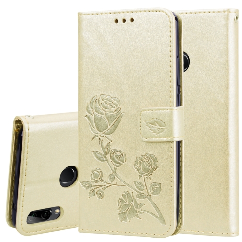 

Rose Embossed Horizontal Flip PU Leather Case for Huawei Y9 (2019), with Holder & Card Slots & Wallet (Gold)