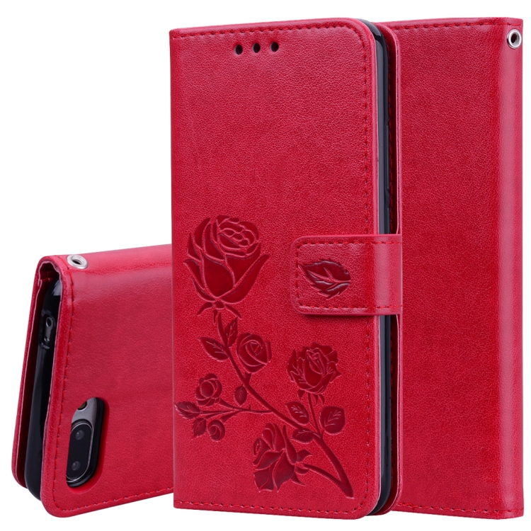 

Rose Embossed Horizontal Flip PU Leather Case for Huawei Honor 10 Lite, with Holder & Card Slots & Wallet (Red)