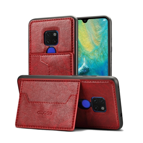 

Dibase TPU + PC + PU Crazy Horse Texture Protective Case for Huawei Mate 20, with Holder & Card Slots (Red)