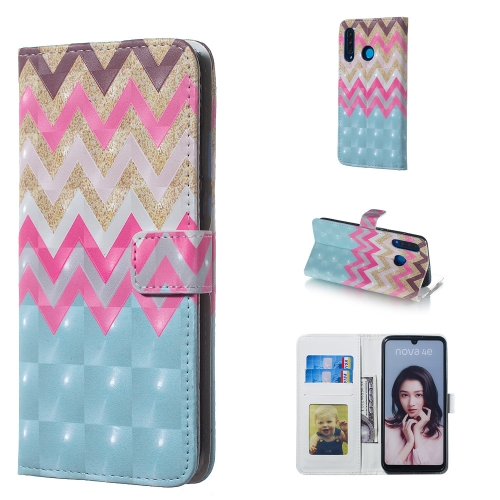 

Color Wave 3D Pattern Horizontal Flip Leather Case for Huawei P30 Lite, with Holder & Card Slots & Photo Frame & Wallet