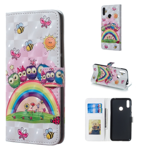 

Owl Family Pattern 3D Horizontal Flip Leather Case for Huawei Y7 (2019), with Holder & Card Slots & Photo Frame & Wallet