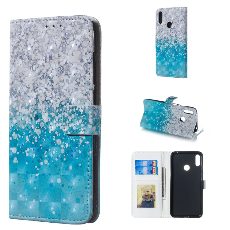 

Sea and Sand Pattern 3D Horizontal Flip Leather Case for Huawei Y7 (2019), with Holder & Card Slots & Photo Frame & Wallet