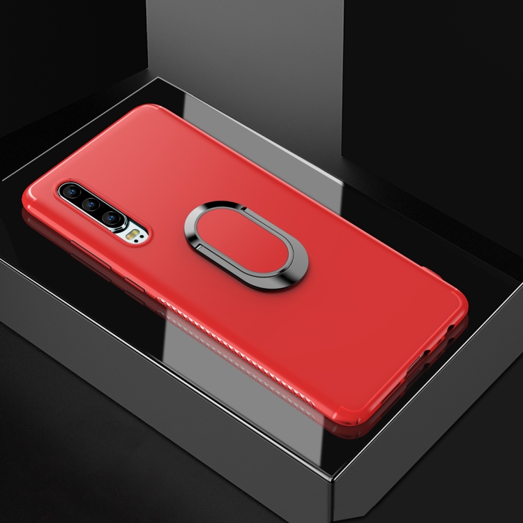 

Shockproof TPU Full Protective Case for Huawei P30, with 360 Degree Rotation Holder (Red)