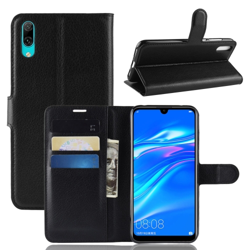 

Litchi Texture Horizontal Flip Leather Case for Huawei Enjoy 9 / Y7 prime (2019) / Y7 Pro (2019), with Wallet & Holder & Card Slots (Black)