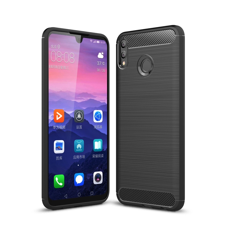 

Brushed Texture Carbon Fiber Shockproof TPU Case for Huawei Honor 8X Max (Black)