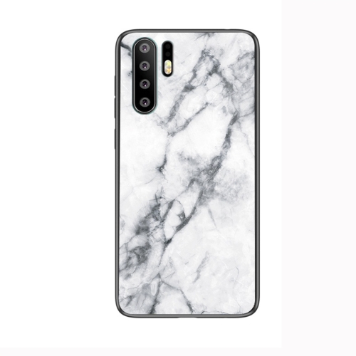

Marble Glass Protective Case for Huawei P30 Pro(White)
