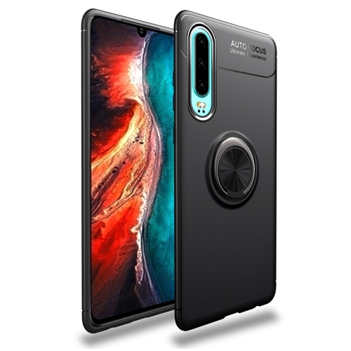 

lenuo Shockproof TPU Case for Huawei P30, with Invisible Holder (Black)