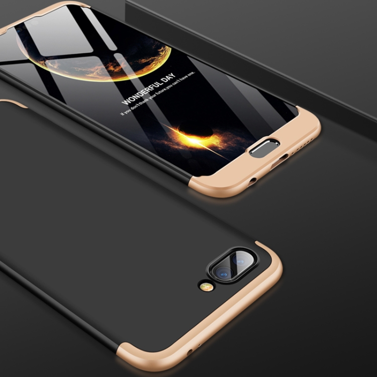 

GKK Three Stage Splicing Full Coverage PC Case for Huawei Honor 10 (Black+Gold)