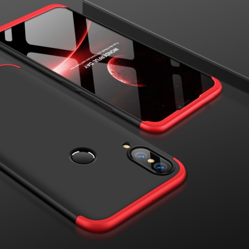 

GKK for Huawei P20 Lite PC 360 Degrees Full Coverage Protective Case Back Cover (Black+Red)