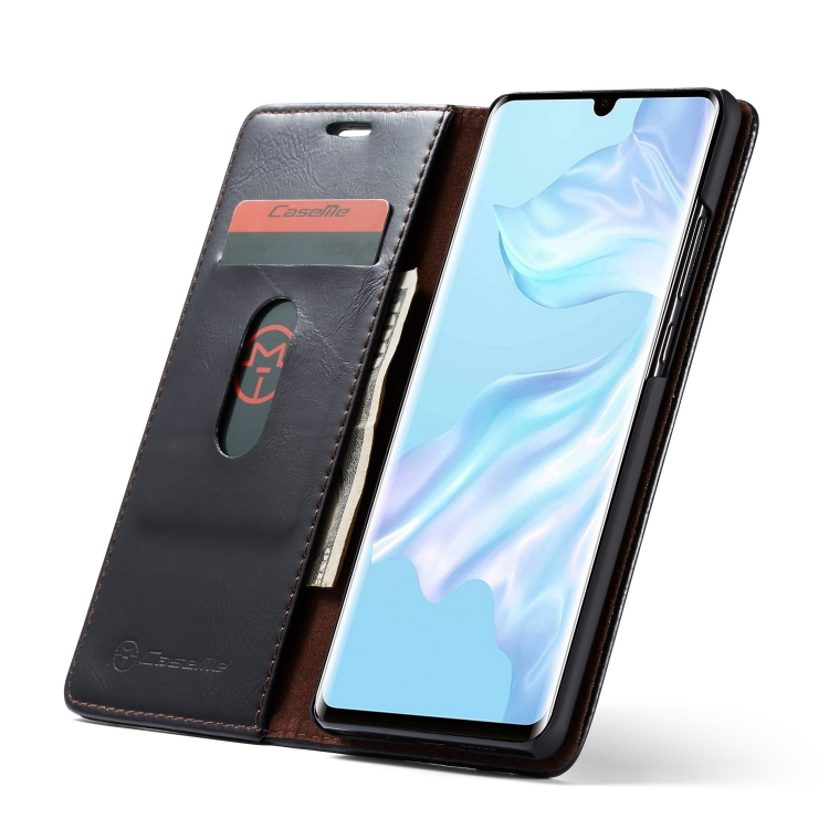 

CaseMe-003 Multifunctional Crazy horse Horizontal Flip Leather Case for Huawei P30 Lite, with Card Slot & Holder & Wallet(Black)