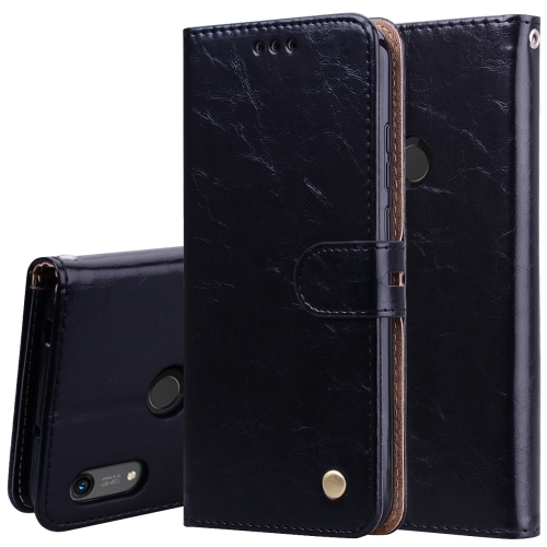 

Business Style Oil Wax Texture Horizontal Flip Leather Case for Huawei Y6 (2019) / Honor 8A, with Holder & Card Slots & Wallet (Black)