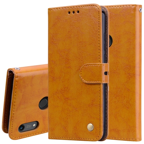 

Business Style Oil Wax Texture Horizontal Flip Leather Case for Huawei Y6 (2019) / Honor 8A, with Holder & Card Slots & Wallet (Brown)