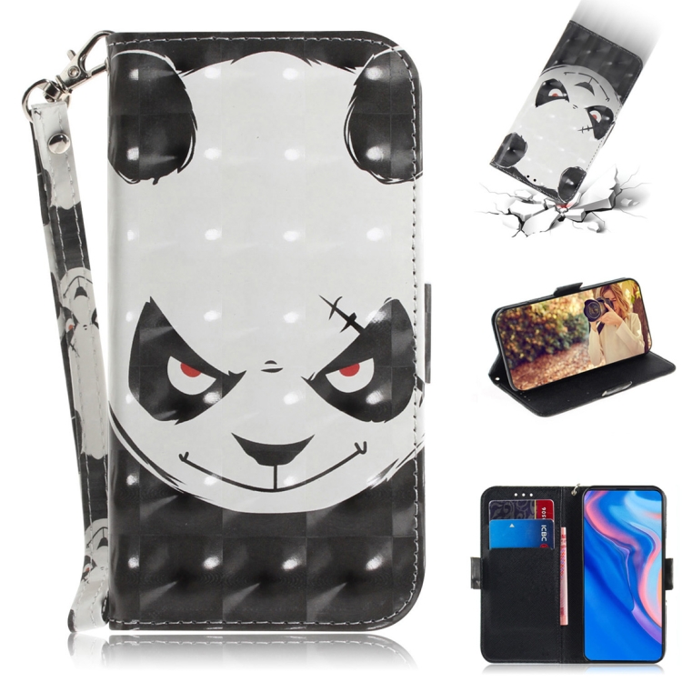 

3D Colored Drawing Angry Bear Pattern Horizontal Flip Leather Case for Huawei P Smart Z / Y9 Prime 2019 / nova 5i, with Holder & Card Slots & Wallet