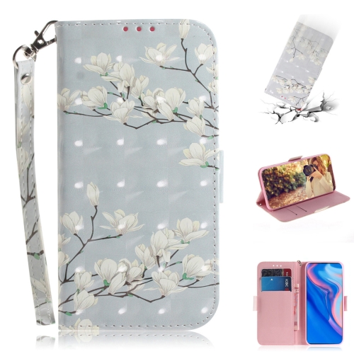 

3D Colored Drawing Magnolia Pattern Horizontal Flip Leather Case for Huawei P Smart Z / Y9 Prime 2019 / nova 5i, with Holder & Card Slots & Wallet