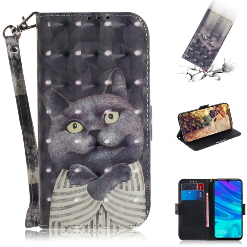 

3D Colored Drawing Hug Cat Pattern Horizontal Flip Leather Case for Huawei P Smart+ 2019 / Enjoy 9s / Honor 10i / Honor 20i / Honor 20 Lite, with Holder & Card Slots & Wallet
