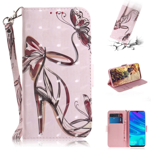 

3D Colored Drawing Butterfly High-heeled Shoes Pattern Horizontal Flip Leather Case for Huawei P Smart+ 2019 / Enjoy 9s / Honor 10i / Honor 20i / Honor 20 Lite, with Holder & Card Slots & Wallet