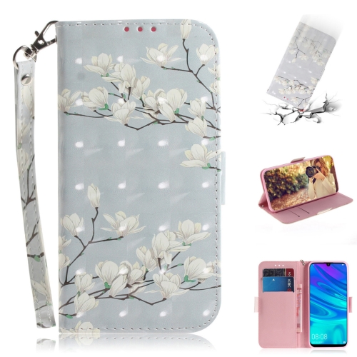 

3D Colored Drawing Magnolia Pattern Horizontal Flip Leather Case for Huawei P Smart+ 2019 / Enjoy 9s / Honor 10i / Honor 20i / Honor 20 Lite, with Holder & Card Slots & Wallet