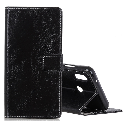

Retro Crazy Horse Texture Horizontal Flip Leather Case for Huawei Honor 8C, with Holder & Card Slots & Photo Frame (Black)