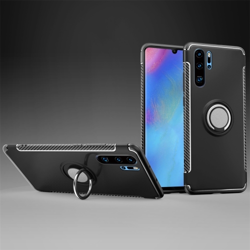 

Magnetic 360 Degree Rotation Ring Holder Armor Protective Case for Huawei P30 Pro (Black)