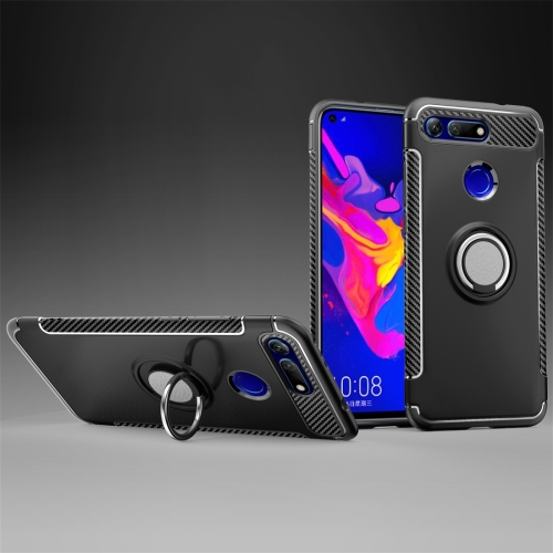 

Magnetic 360 Degree Rotation Ring Holder Armor Protective Case for Huawei Honor View 20 (Black)