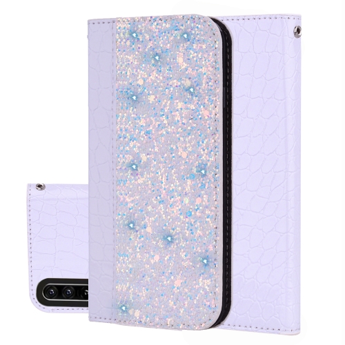 

Crocodile Texture Glitter Powder Horizontal Flip Leather Case for Huawei P30, with Card Slots & Holder (White)