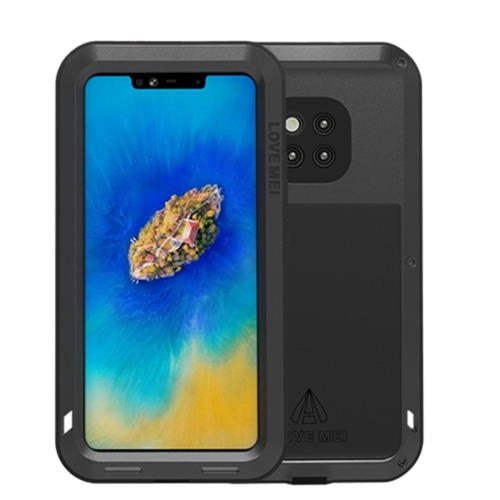 

LOVE MEI Powerful Dustproof Shockproof Anti-slip Metal + Silicone Combination Case for Huawei Mate20 Pro(Black)