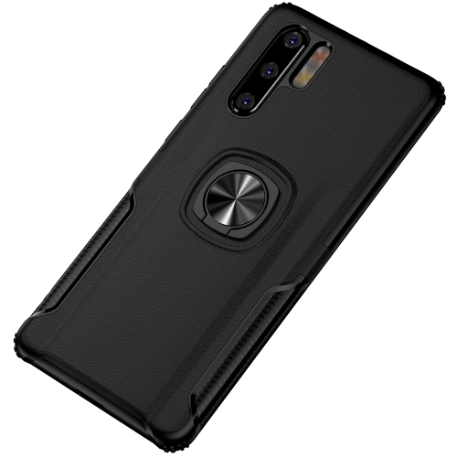 

ProShockproof Car Magnetic Case with 360 Degree Gold Armor Ring for Huawei P30 Pro(Black)