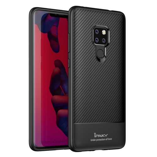 

iPAKY Carbon Fiber Texture Soft TPU Case for Huawei Mate 20(Black)