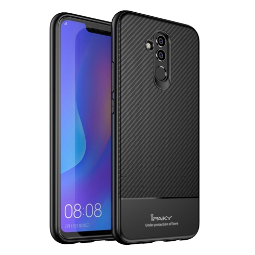 

iPAKY Carbon Fiber Texture Soft TPU Case for Huawei Mate 20 Lite(Black)